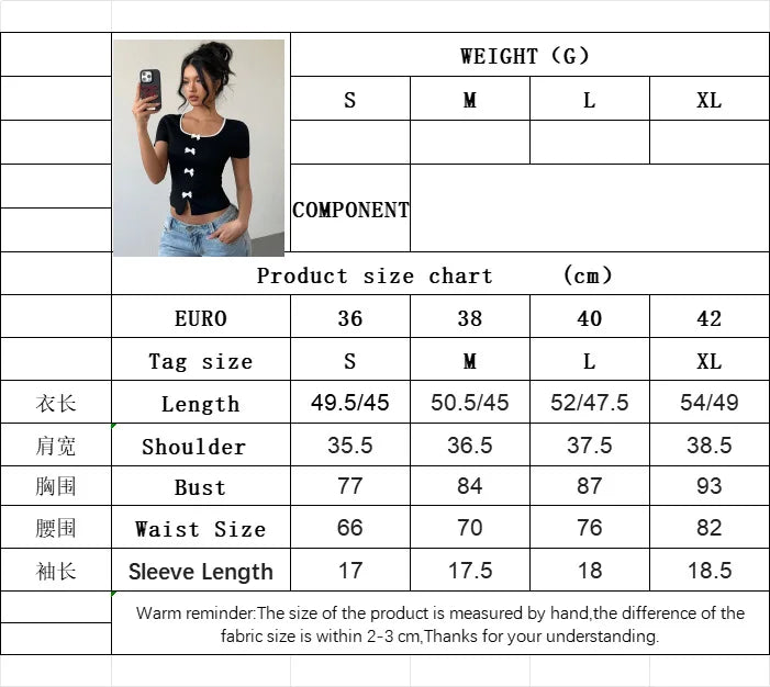 Square Neck Short Crop Top With Bow Black Bodycon Silhouette