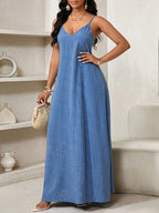 Boho Strapless Maxi Dress With Pockets