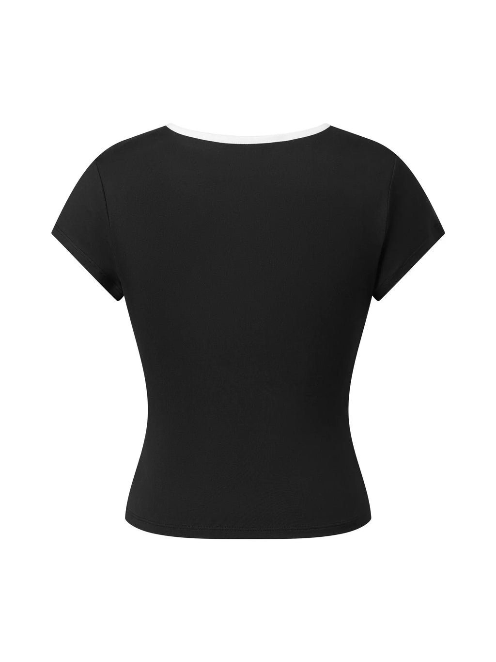 Floral Patchwork Tee With Hole Detail For Women Slim Fit Streetwear Top With Light Stretch
