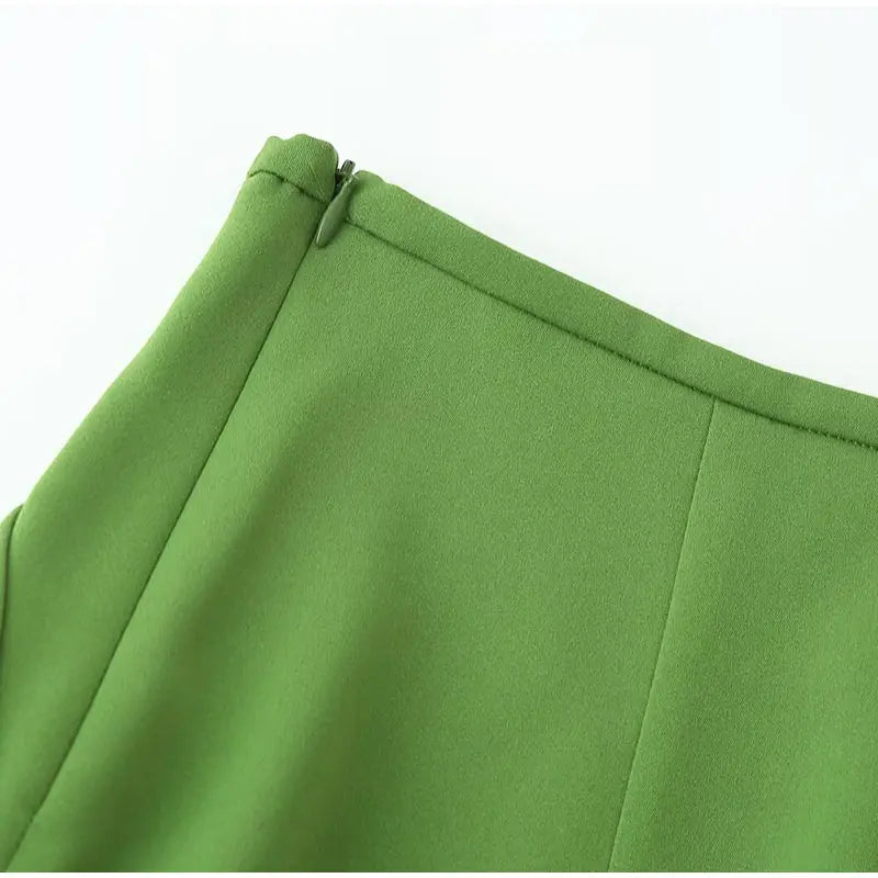 Soft Ruffle High Waist Midi Skirt With Asymmetrical Hem