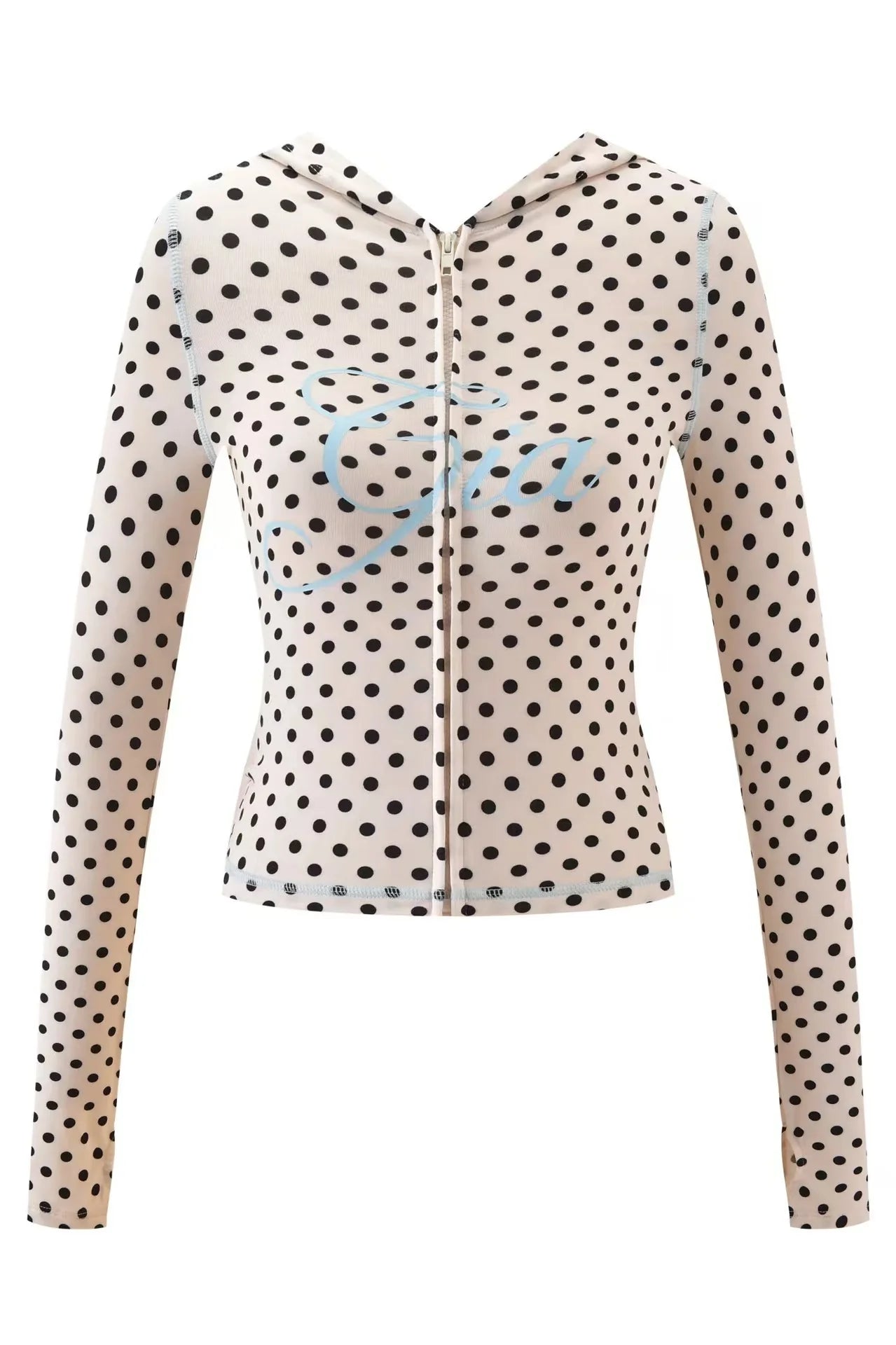 Two Piece Slim Fit Letter Print Hooded Zipper Jacket And Pants Set Open Thread Design