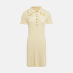 Ruffled High Waist Mini Dress Short Sleeve Knit Elegant Vintage