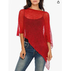 Off Shoulder Knit See Through Lightweight Pullover