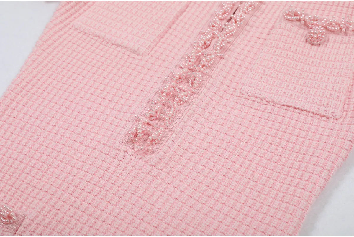 Beaded Knit A Line Dress