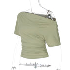 One Shoulder Summer Top For Women Slim Fit