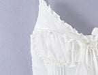 Sleek Backless V Neck Bow Crop Camisole Top