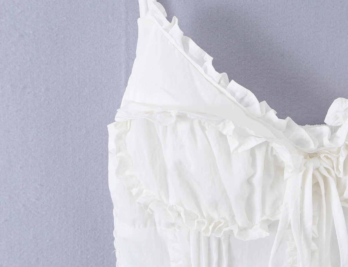 Sleek Backless V Neck Bow Crop Camisole Top