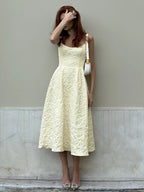 Backless O Neck Sling Maxi Dress A Line Slim