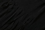Velvet Halter Turtleneck Backless Mini Dress With Ruched Patchwork Tassel Hem