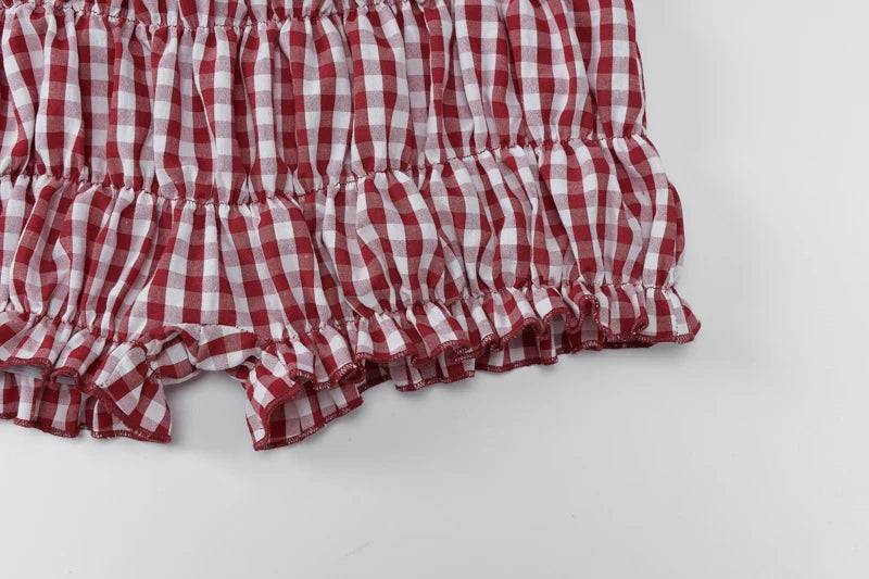 Stripe Two Piece Set With Elastic Camisole And Ruched Shorts l