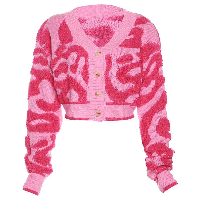 V Neck Cardigan With Button Front Cozy Knit Jumper
