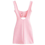 Pink Slip Dress Bodycon Cutout Corset Backless Mini Sleeveless