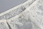 Floral Embroidered Lace Sheer Skirt Overlay
