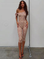 One Shoulder Backless Jumpsuit With Lace Up Detail