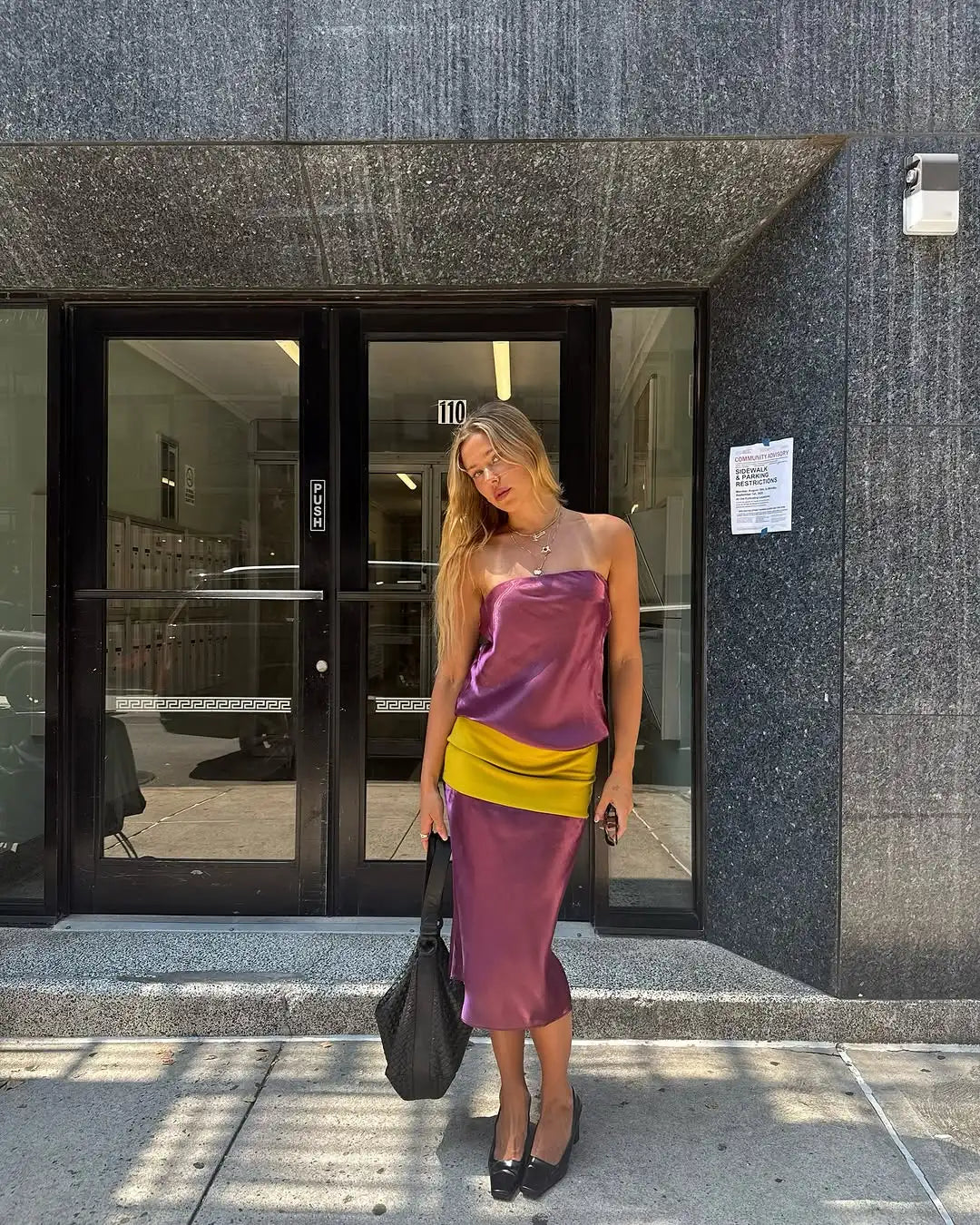 Patchwork Strapless Two Piece Set For Casual Chic Off Shoulder Sleeveless Top And Skirt