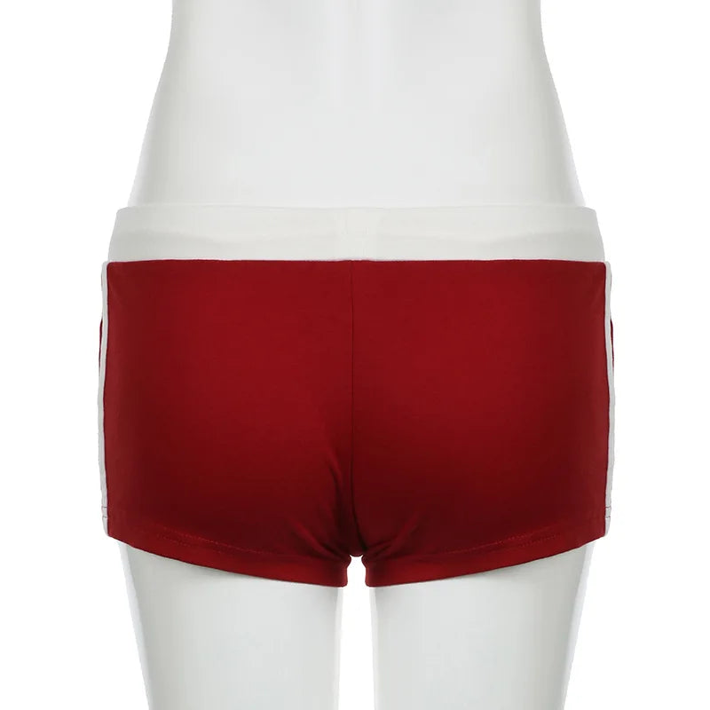 Embroidery Letter Contrast Set With Backless Camisole Top And Drawstring Elastic Shorts
