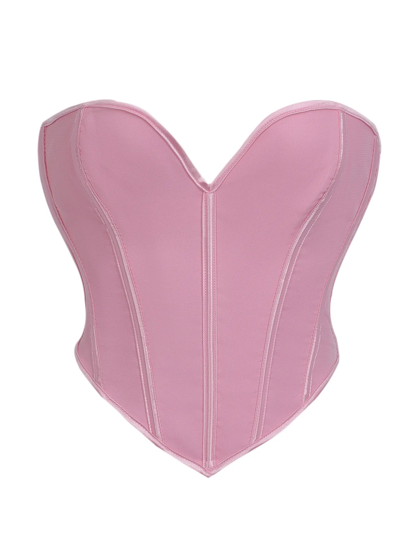 V Neck Matte Strapless Corset Top For Sleek Shaping
