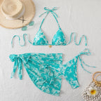 Triangle Bikini Set With Cover Up