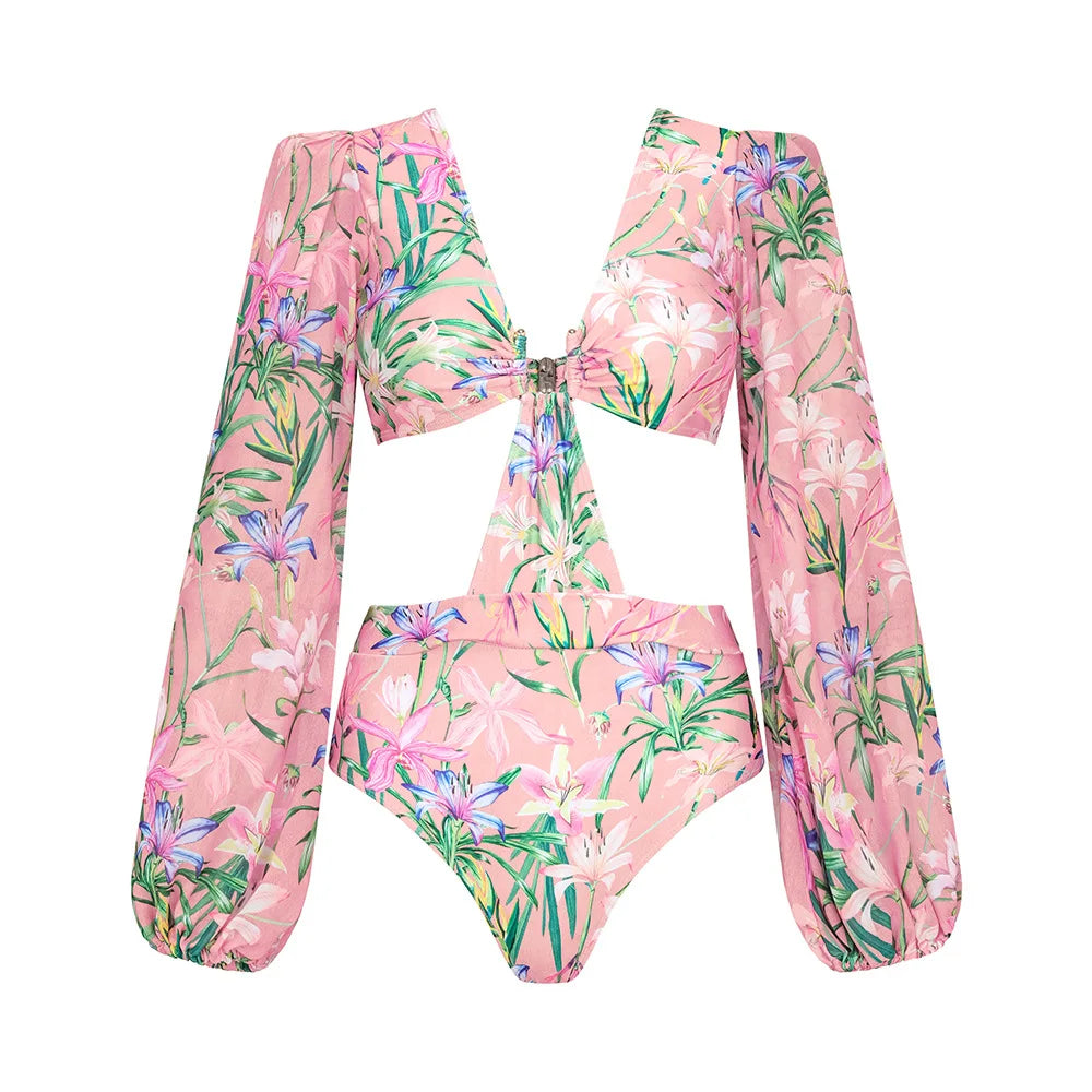 Coastal Chic Swim Set With Crop Top And Skirt Cover Up For Summer Vibes
