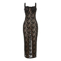 Sexy Lace Black Maxi Dress Nightclub Bodycon Silhouette