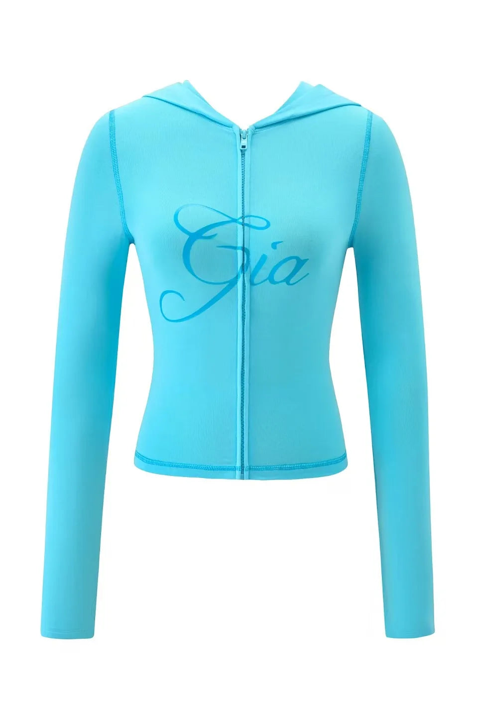 Two Piece Slim Fit Letter Print Hooded Zipper Jacket And Pants Set Open Thread Design