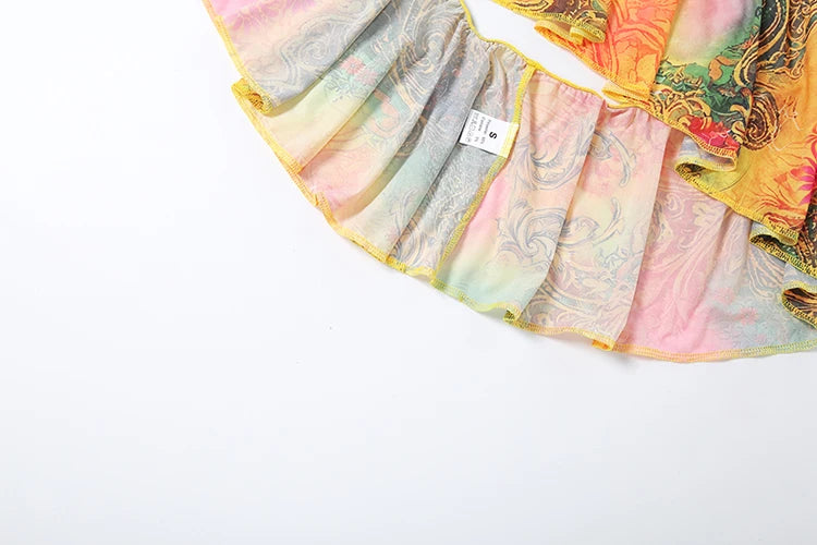 Vivid Beach Two Piece Set With Backless Halter Camisole And Shorts