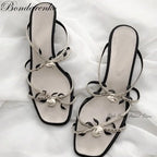 Vintage Rose Slippers With Flowers Strappy Low Heel Mules