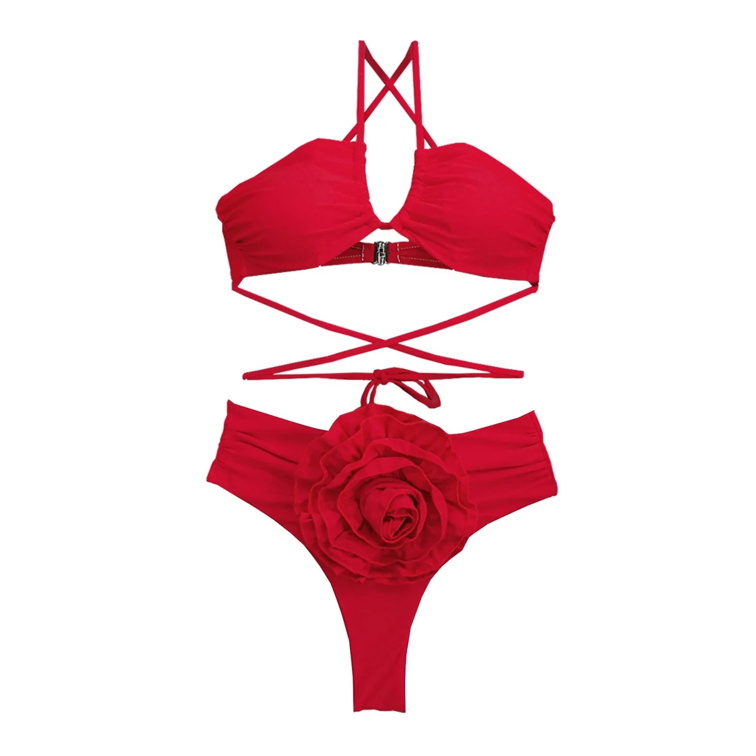 Floral Bikini Set With Cover Up Chic Beachwear