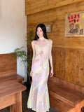 Romantic Floral Lace Long Mermaid Dress With Backless Silhouette