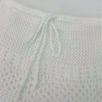 Sexy Women Knit Beach Dress Hollow Out Sleeveless Bikini Cover-Ups Mini Dress
