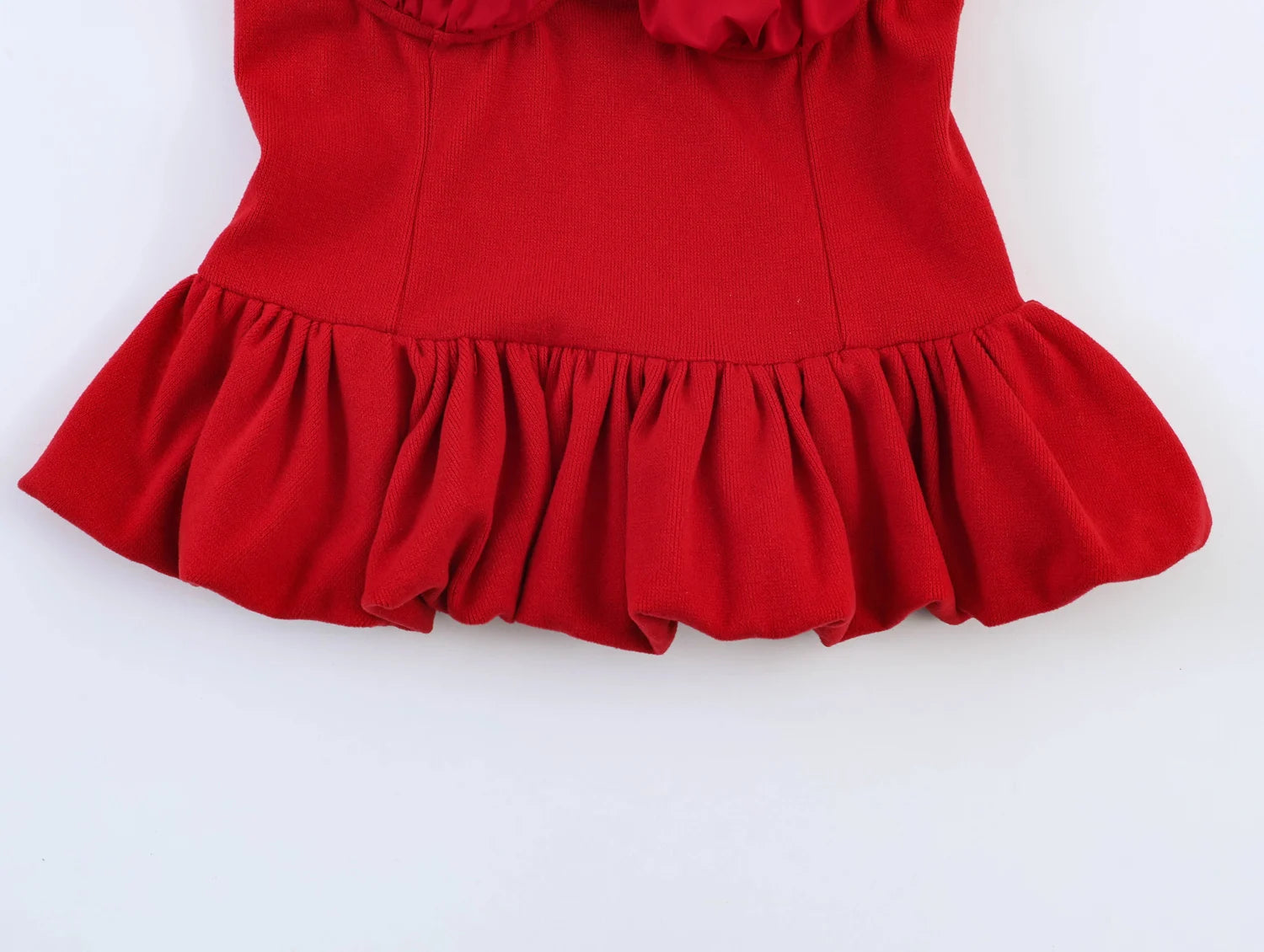 Chic Red Sexy Halter Pleated Blouse