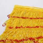 Handmade Beaded Belly Dance Hip Scarf With Lace Up Chiffon Base Fringes Belt