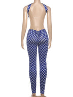 Dot Print Halter Top And Slim Leggings Set