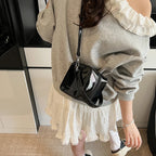 Mini Box PU Leather Crossbody Bag With Short Handle Phone Friendly Compact