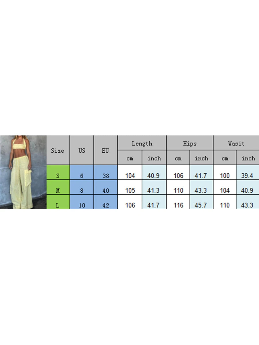 Streetwear Vibe Wide Leg Cargo Pants With Pockets And Drawstring Waist For Women