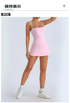 Women's Tennis Sleeveless Contrast Workout Yoga Build in Shorts Fashion Tight Fitting Skirts Suit