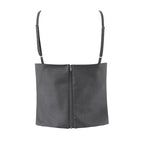 Vintage Square Collar Hollow Out Sleeeveless Cropped Top