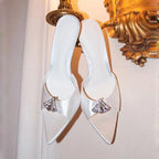 Elegant Crystal Pointed Toe Slippers