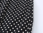Black Polka Dot Summer Mini Dress With Bow Detail Sleeveless Slimming Waist