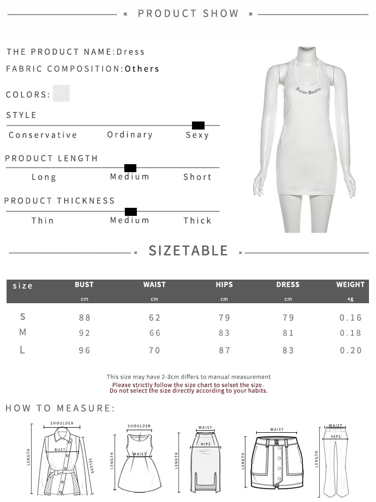 Backless Halter Dress With Letter Print Clubwear