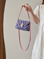 Contrast Color Star Print Crossbody Bag for Women Lightweight Shoulder Purse With Buckle