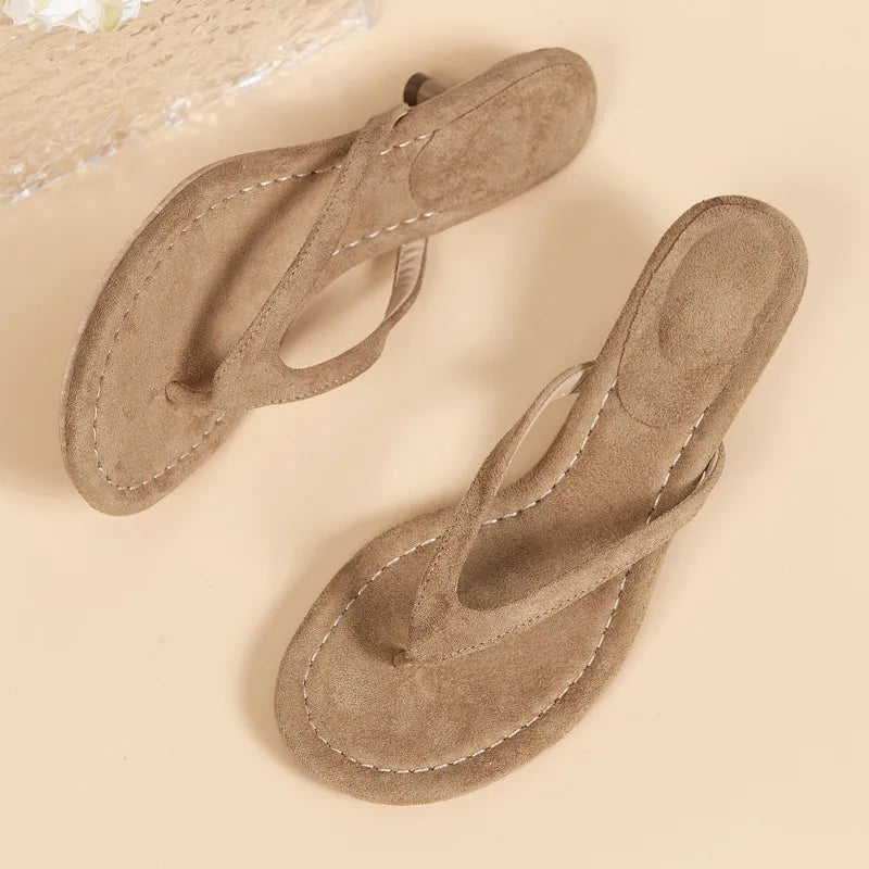 Women Sandals with Thin Heel Comfortable Summer Flip Flops