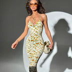 Floral Suspender Dress With Strapless