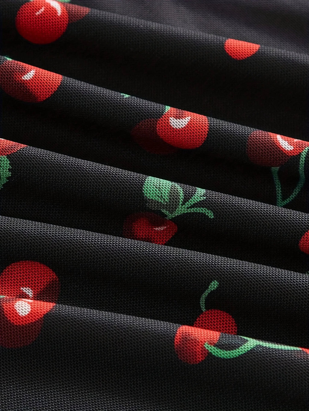 Cherry Print Vintage Summer Dress With A-Line Swing Sundress