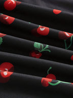 Cherry Print Vintage Summer Dress With A-Line Swing Sundress