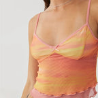 Tie Dye Butterfly Print Spaghetti Strap Cami Top Sleeveless