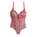 Women's Plaid One-Piece Swimsuit with Separate Two-Piece