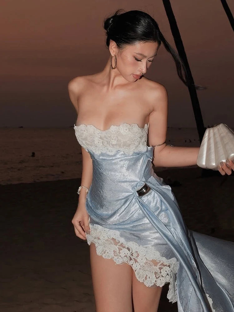 Patchwork Jacquard Hollow Party Dress