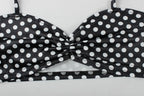 Sexy Polka Dot Night Out Set With Strapless Crop Top And Capri Pants