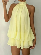 Backless Halter For Women Elegant Mini Dress
